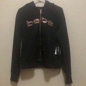 BEBE black women zip  ⬆️ hoodie. Size large.
